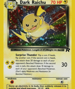 2000 Pokémon Team Rocket Unlimited Dark Raichu Holo SECRET RARE 83/82 LP